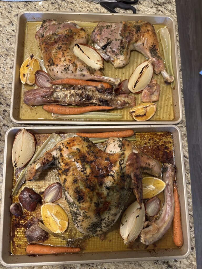 roast turkey in parts